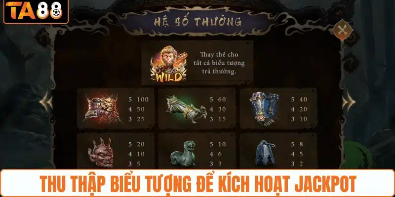 Thu thập biểu tượng để kích hoạt jackpot